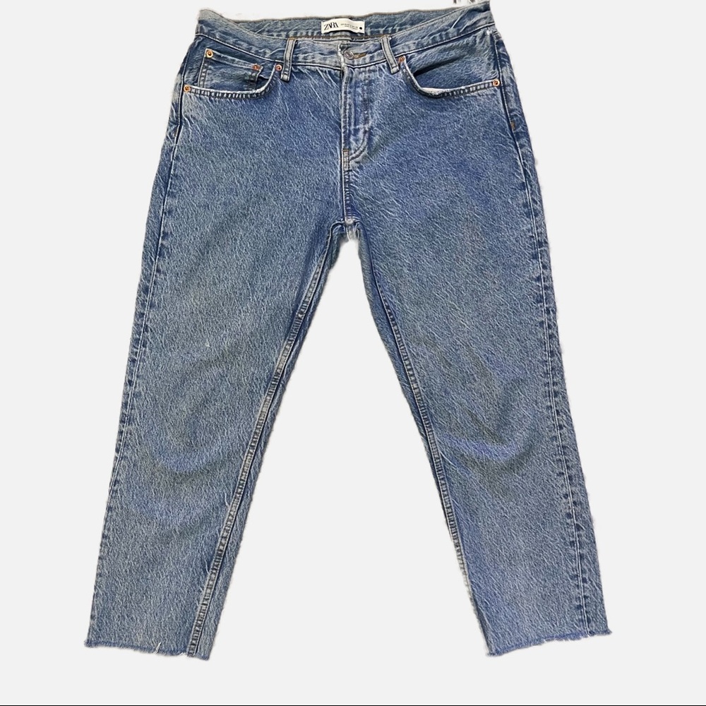 Zara Acid Wash Cropped Jeans